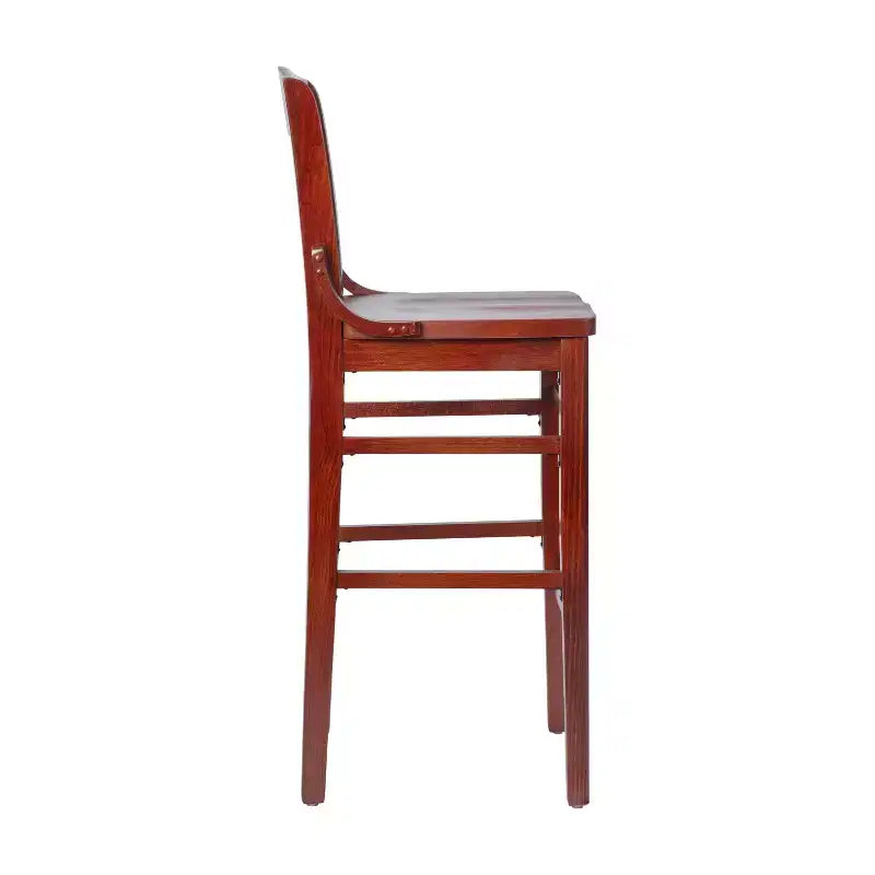 Flash Furniture 2 Pack HERCULES Series School House Back Mahogany Wood Restaurant Barstool