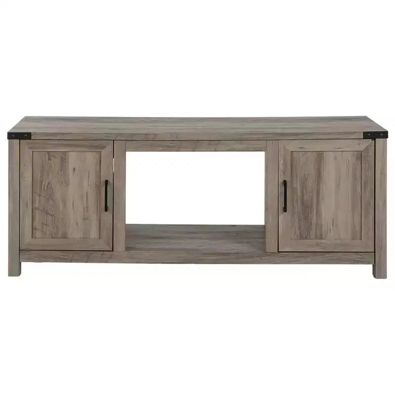 Costway 62'' Farmhouse TV Stand Entertainment Center for TVs up to 70 Inches Natural