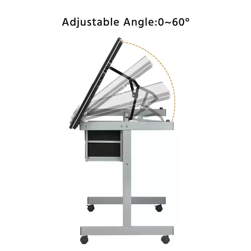 Yaheetech Adjustable Drafting Drawing Craft Table Black