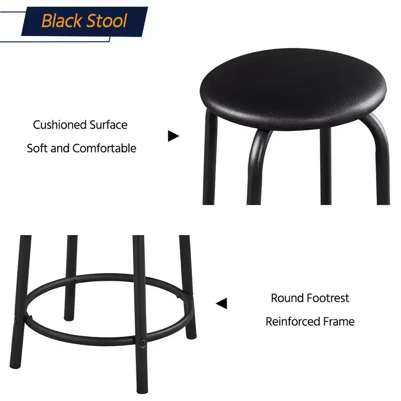 Yaheetech Adjustable Glass Drafting Table & Stool Set Black