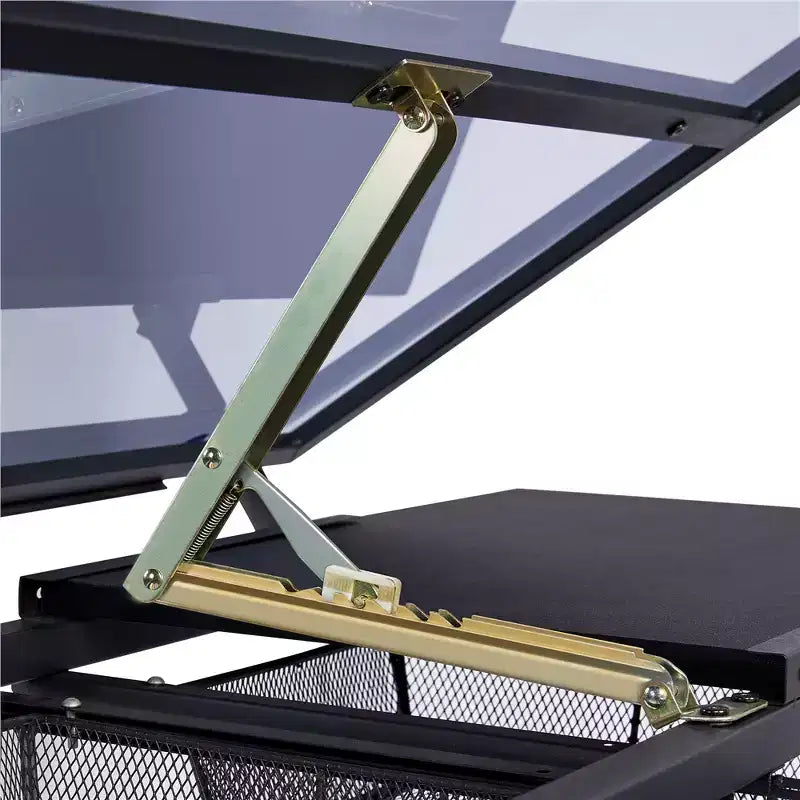 Yaheetech Adjustable Glass Drafting Table & Stool Set Black